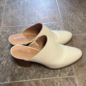 Madewell Women's Cream Leather Mules
